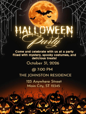 Halloween Invitation customizable template