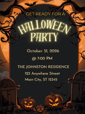 Halloween Invitation customizable template
