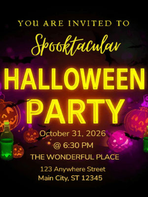 Halloween Invitation customizable template