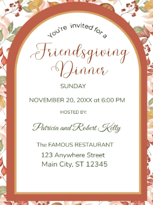 Fall Friendsgiving  Invitation customizable template