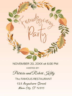 Fall Friendsgiving  Invitation customizable template