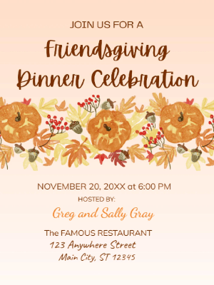 Fall Friendsgiving  Invitation customizable template