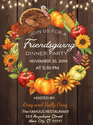 Fall Friendsgiving  Invitation customizable template