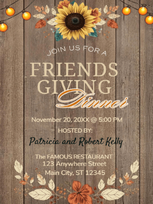 Fall Friendsgiving  Invitation customizable template