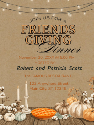 Fall Friendsgiving  Invitation customizable template