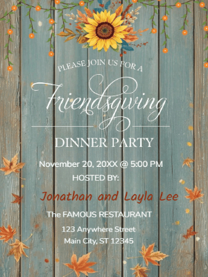 Fall Friendsgiving  Invitation customizable template