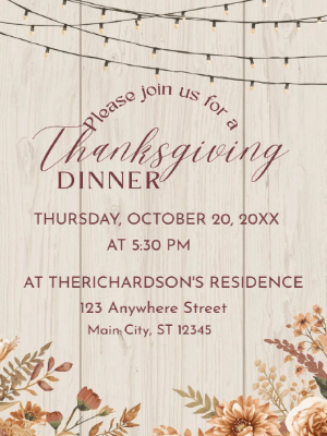 Thanksgiving Dinner Party Invitation customizable template