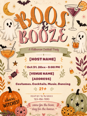 Halloween Adult Invitation customizable template