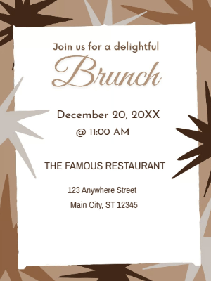 White Brown Brunch Party Invitation customizable template