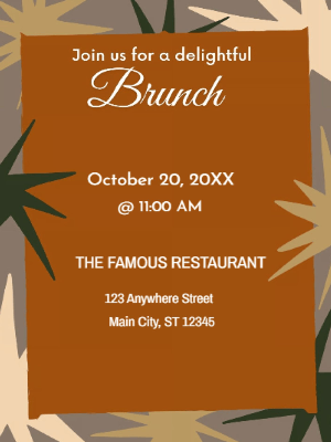 Brown Beige Brunch Party Invitation customizable template