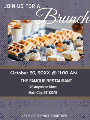Gray White Brunch Party Invitation customizable template