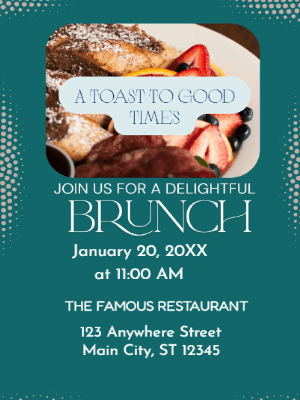 Green Gray Brunch Party Invitation customizable template