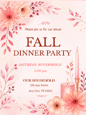 Fall Dinner Party Invitation customizable template