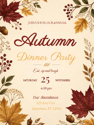 Fall party invitation design 1