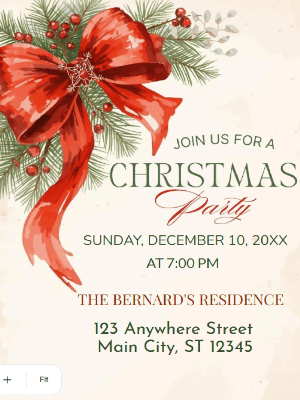 Christmas Party Invitation Coquette Red 88 customizable template