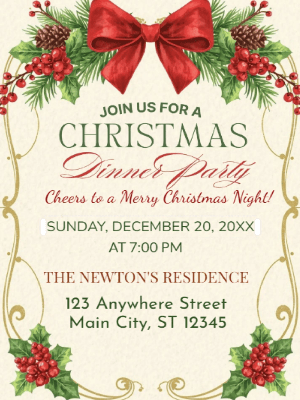 Christmas Party Invitation Red 79 customizable template
