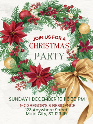 Christmas Party Invitation Gold 75 customizable template