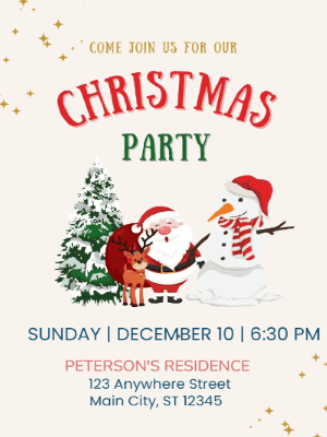 Christmas Party Invitation Red 70 customizable template