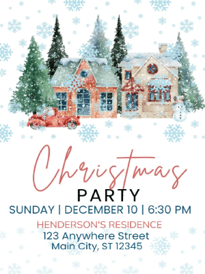 Christmas Party Invitation Blue 68 customizable template