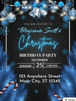 Christmas Party Invitation Birthday Party 23 customizable template