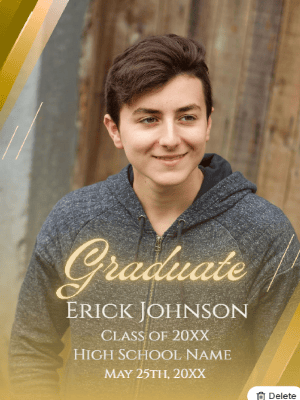 Elegant Blue2Graduate Announcement with Photo Invitation customizable template