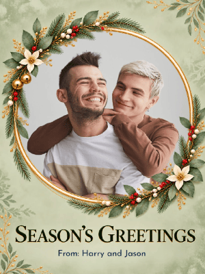 Simple Garland Christmas Greetings