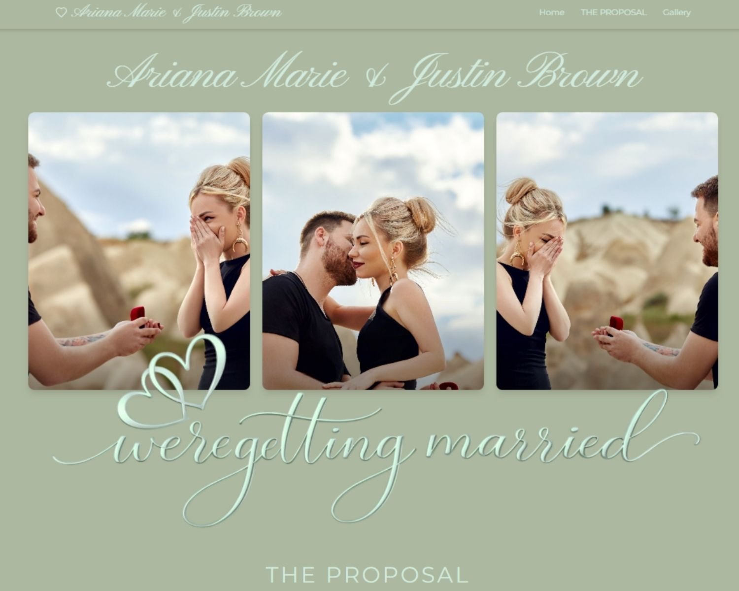 Elegant Jade Wedding Engagement Announcement Website