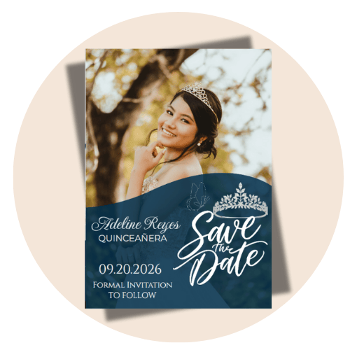 QUINCEANERA Save the Dates quinceanera invitation style