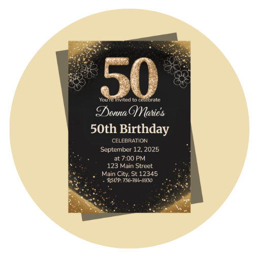 50TH BIRTHDAY INVITATIONS adult birthday invitation style