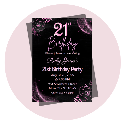 21ST BIRTHDAY INVITATIONS adult birthday invitation style