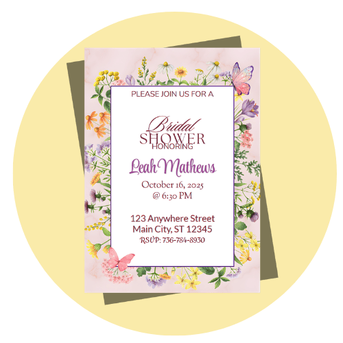 SPRING BRIDAL SHOWER wedding invitation style