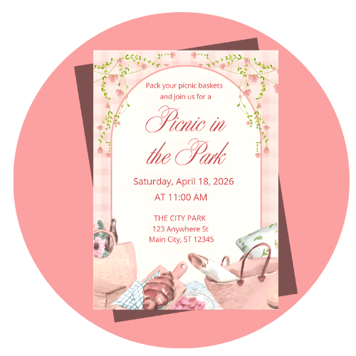 PICNIC PARTIES wedding invitation style