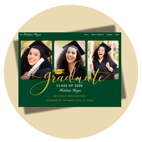 GRADUATION WEBSITES spring invitation style