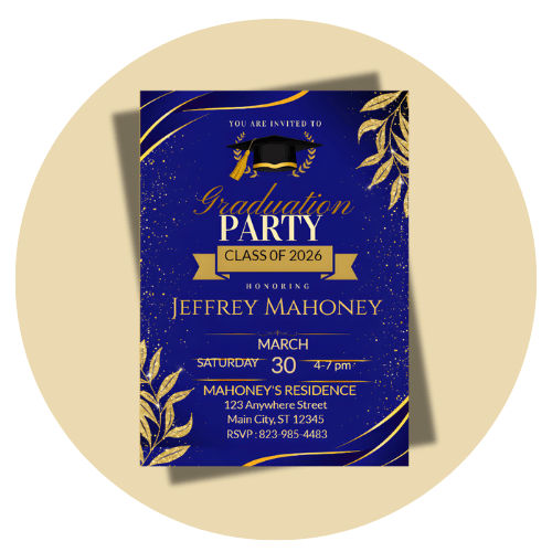 GRADUATION PARTY spring invitation style