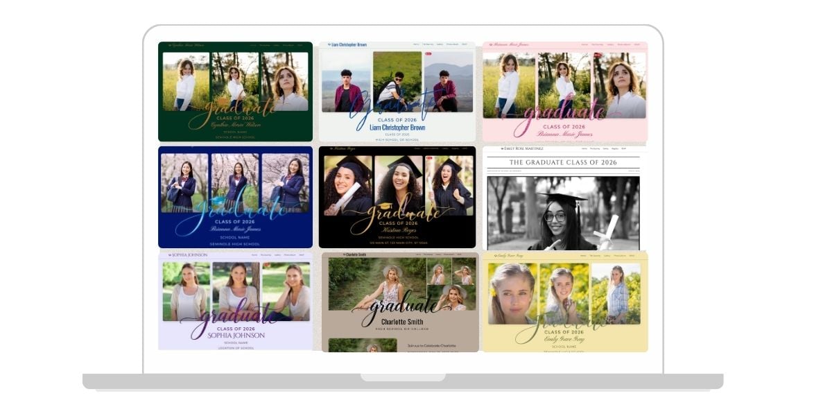 Browse graduation website templates