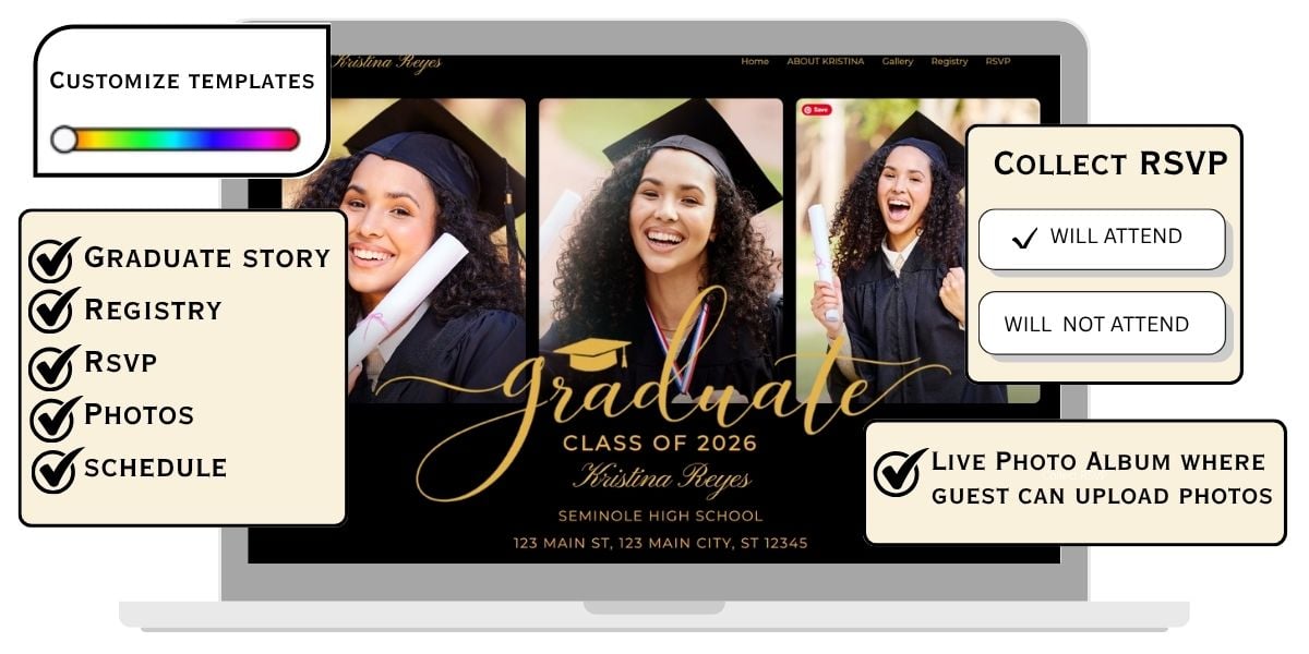 Customize your graduation website