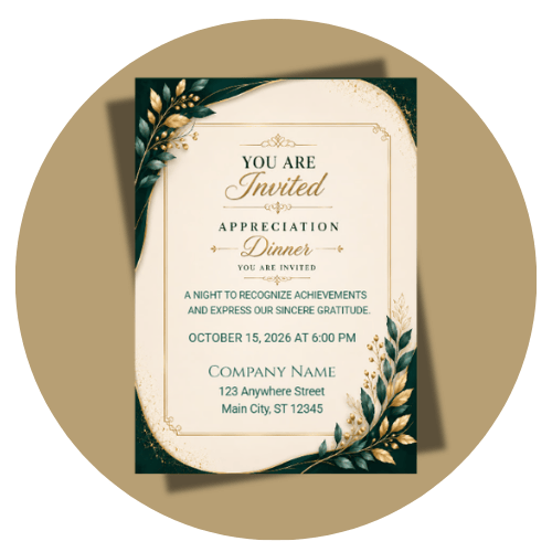 APPRECIATION business invitation style