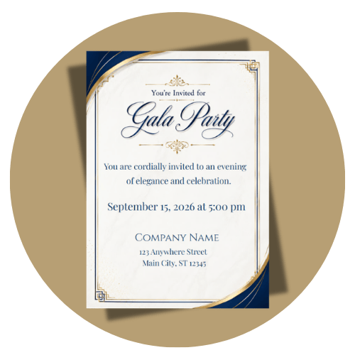 GALA business invitation style