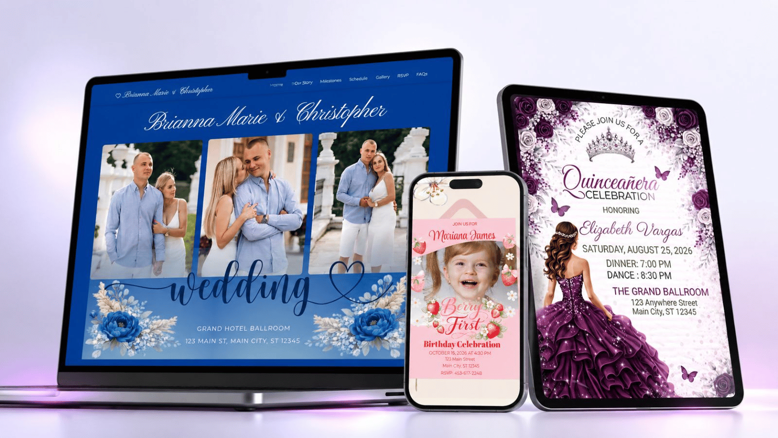 Eventifai digital invitation, celebration website, and RSVP guest management