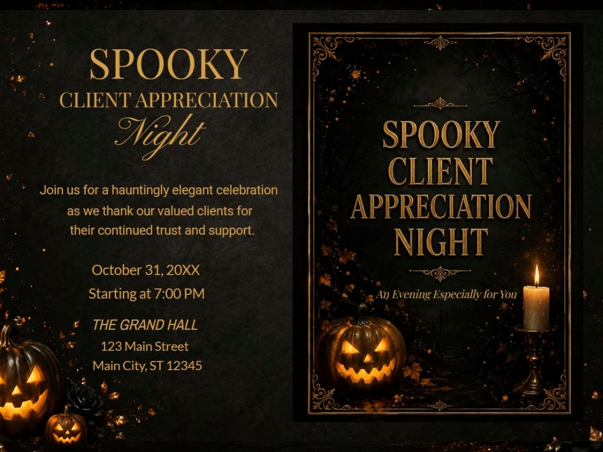 Elegant Spooky Appreciation Night Event Page